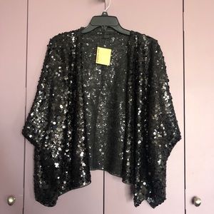 Steve Madden Sequined Kimono Shrug NWT black
